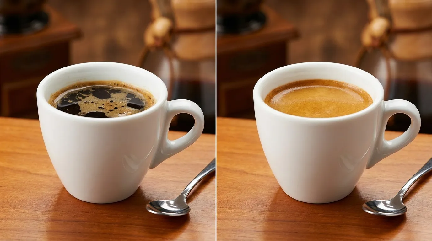 Przeekstrahowane espresso — ciemne, gorzkie, z ciężką cremą