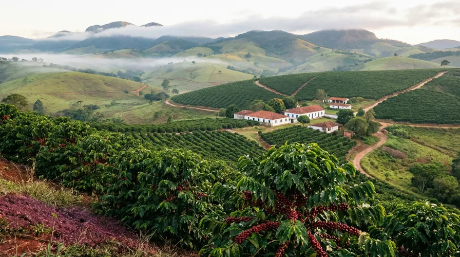 Widok na region Sul de Minas, Brazylia